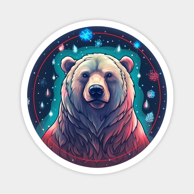 Grizzly Bear in Ornmament , Love Bears Magnet by logiamerch
