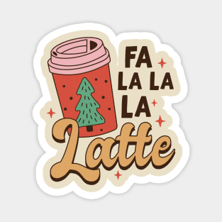 Funny Retro Latte Coffee Holiday Christmas Magnet