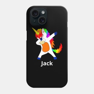 Jack First Name Personalized Dabbing Unicorn Phone Case