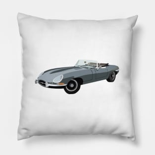 Grey Vintage Sport Car Pillow