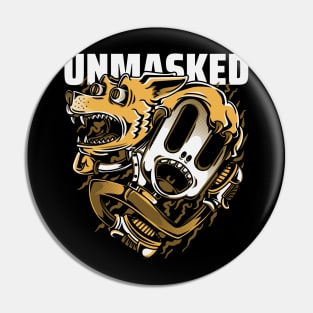 Dog and unmasked Pin