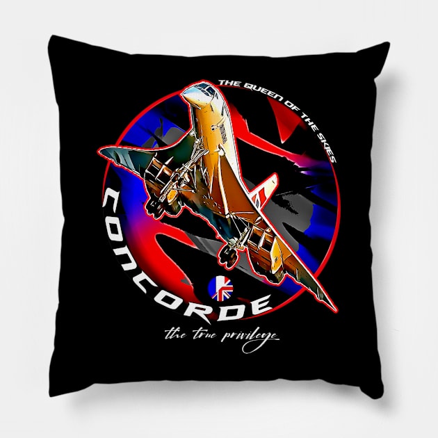 Concorde Iconic Supersonic Passenger Jet Pillow by aeroloversclothing