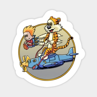 Calvin and Hobbes Pilot Helicopter Magnet