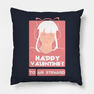 Girls in Happy Valentines Day to Air Steward Pillow