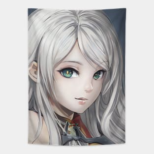 manga cosplay otaku  girl with hair white Tapestry