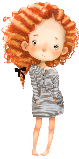 Curly Ginger 1 Kids T-Shirt by EveFarb
