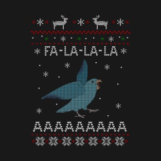 FA LA LA Ugly Christmas Blue Parrotlet T-Shirt