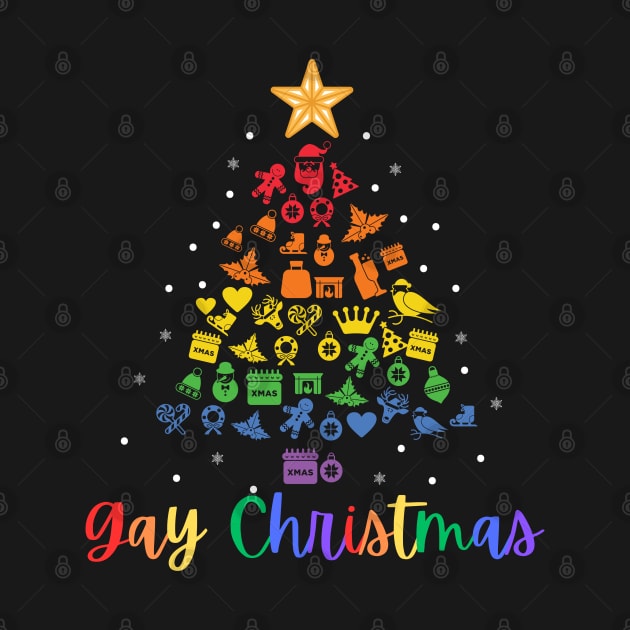 Gay / Happy Christmas Tree T-Shirt by Gold Dust Publishing