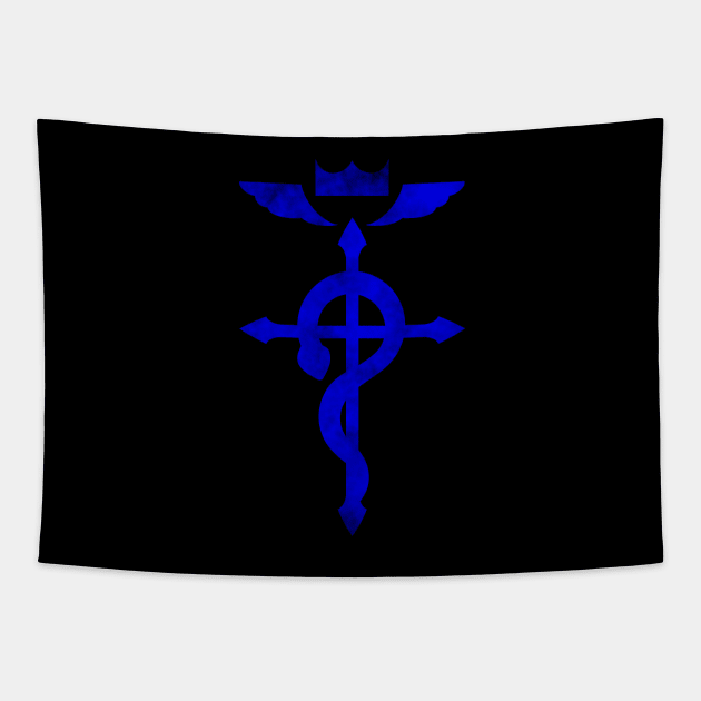 Fullmetal Alchemist logo blue Tapestry by Wyrneck