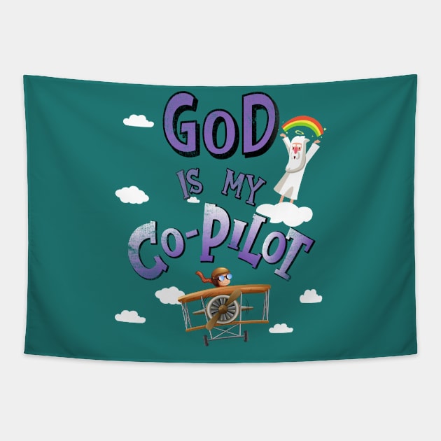 God is my Co-Pilot Tapestry by Blended Designs