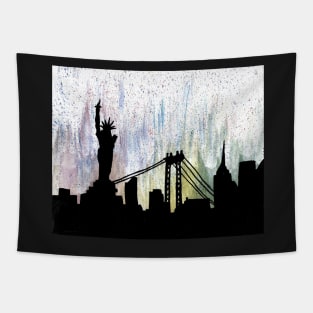 Colorful New York silhouette Tapestry