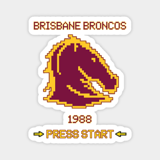 Brisbane - - Pixel Art - RETRO BRONCOS Magnet