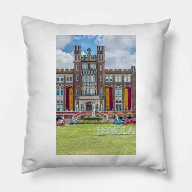 Marquette Hall Loyola University New Orleans by Debra Martz Pillow by Debra Martz