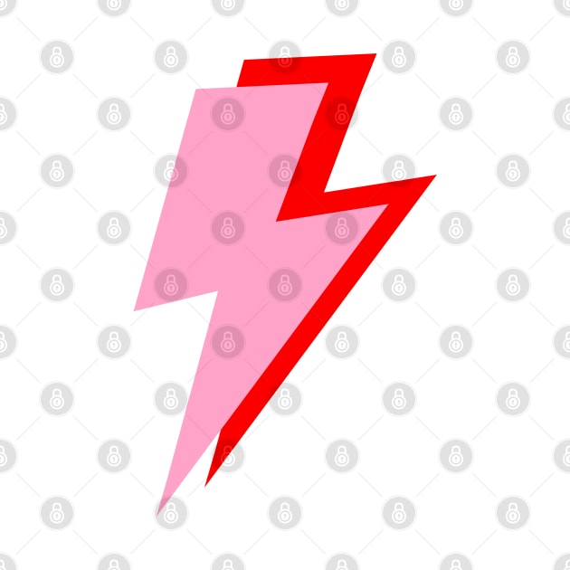 Preppy Pink and Red Lightning Bolt by OneThreeSix