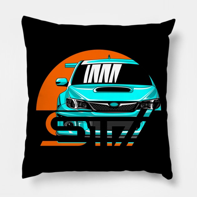 WRX Sti Cyan Pillow by aredie19