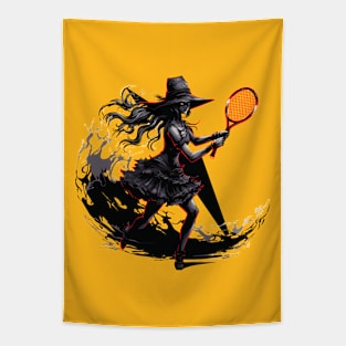 Gothic Witch Tennis - Halloween Design Tapestry