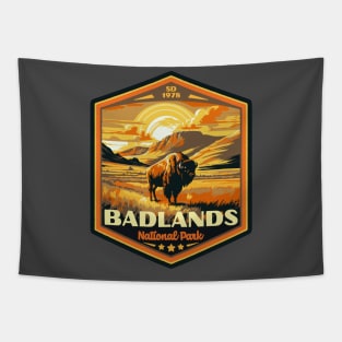 Badlands National Park Vintage WPA Style National Parks Art Tapestry