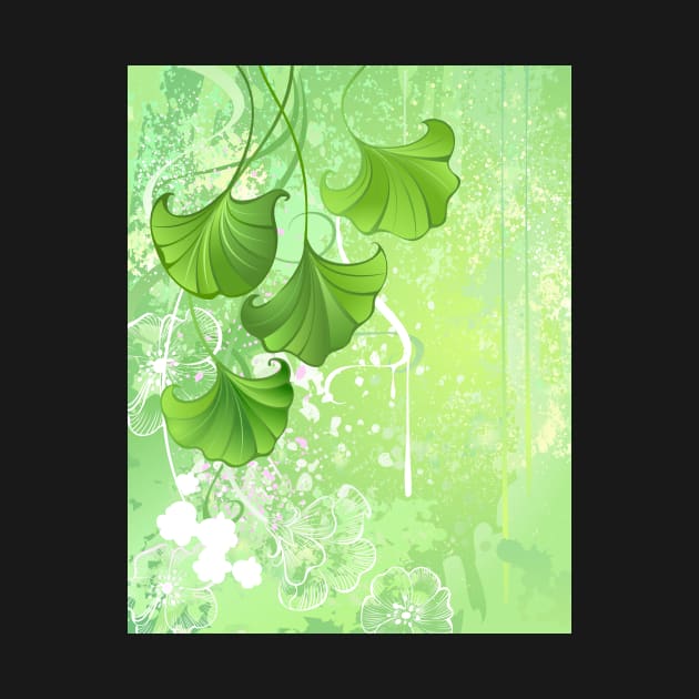 Background with spring green leaves by Blackmoon9