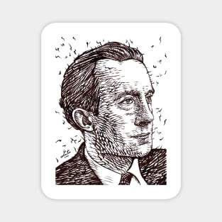 PAUL ELUARD ink portrait Magnet