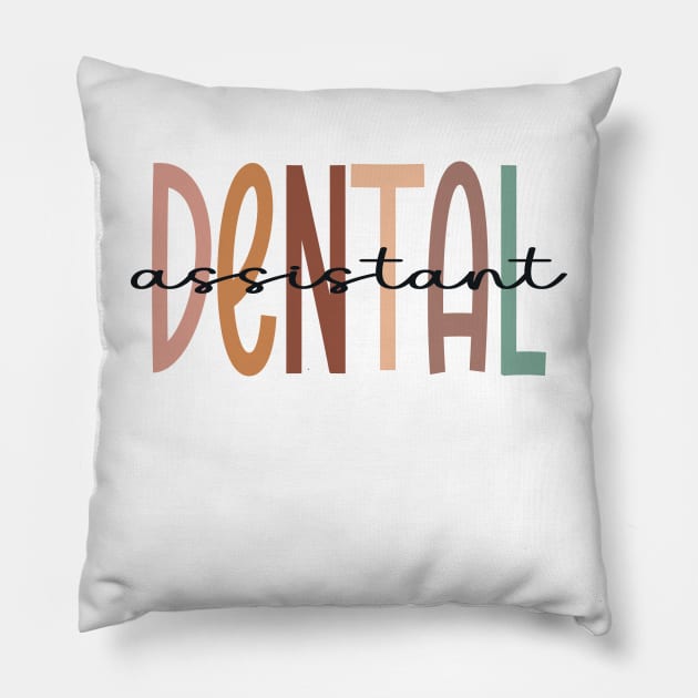 Dental Assistant Dental Hygienist Dentist Appreciation Pillow by WildFoxFarmCo