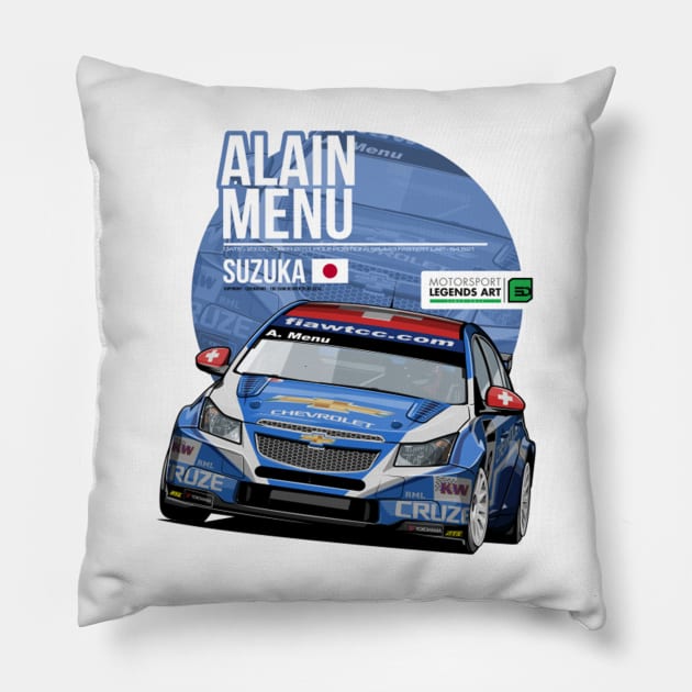 Alain Menu 2011 Suzuka Pillow by stevenmsparks