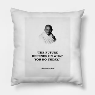 Mahatma Gandhi Success Quote Pillow