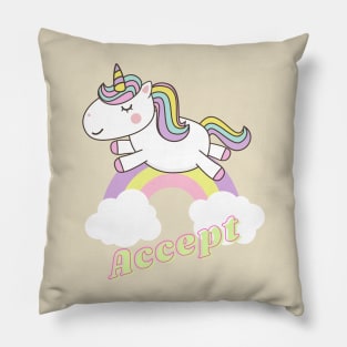 accept ll unicorn Pillow