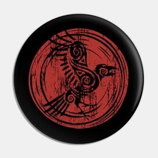 Distressed Raven - Viking Mythology Design Pin