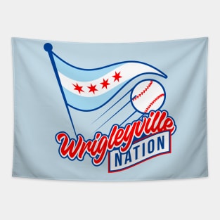 Wrigleyville Nation Flag Logo Tapestry