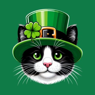 Girls Cat St Patricks Day Shamrock Irish Toddler Kids Women T-Shirt