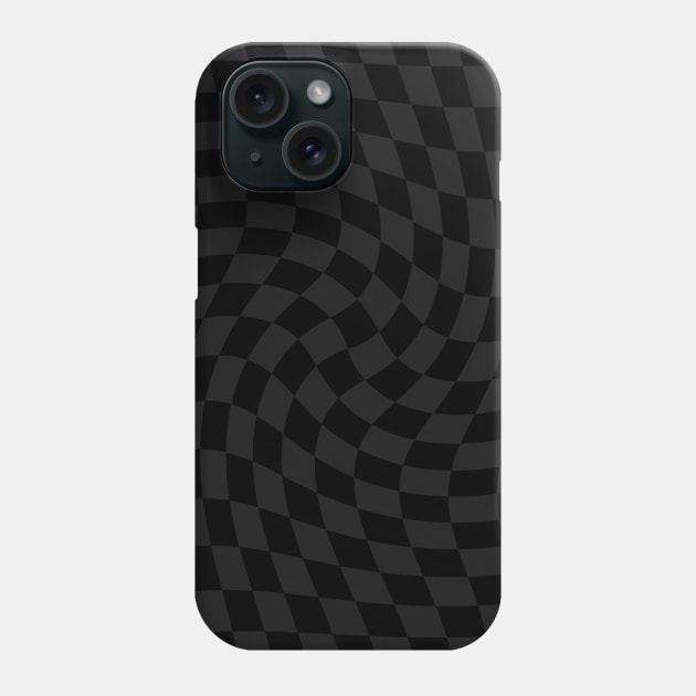 Twisted Checkerboard - Black and Grey Phone Case by Ayoub14