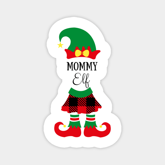 mommy elf funny elf family christmas xmas gift Magnet by Ashden