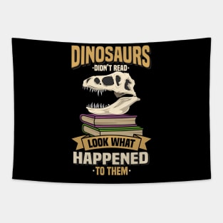 Librarian T Shirts dinosaur literature nerd geek Tapestry