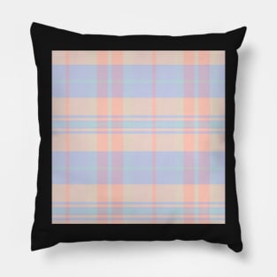 Pastel Aesthetic Arable 1 Hand Drawn Textured Plaid Pattern Pillow