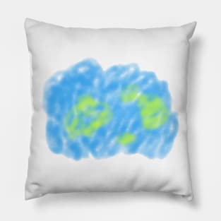 Blue watercolor abstract art Pillow