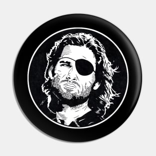 SNAKE PLISSKEN - Escape from New York (Circle Black and White) Pin