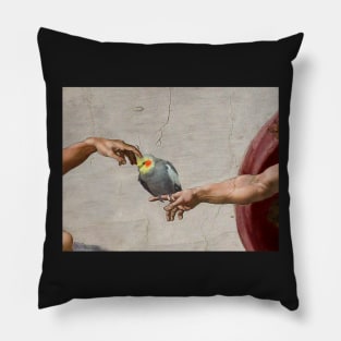 scritching a cockatiel Pillow