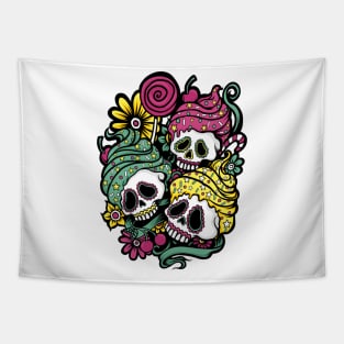 Sugar Skull Cup Cakes Tapestry