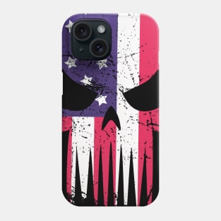 Usa Flag American Skull Military Veteran Patriotic Army  T-Shirt Phone Case