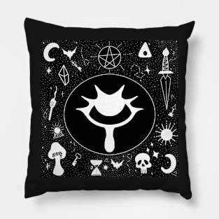 Witchy aesthetic collage Pillow