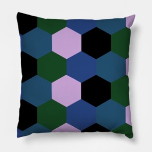 Hexagon Pattern in Dark Tones Pillow