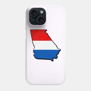 Red, White, and Blue Georgia Outline Phone Case