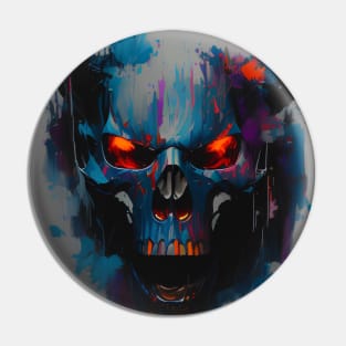 Grunge style skull design Pin