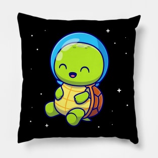 Cute Turtle Astronaut Cartoon Pillow