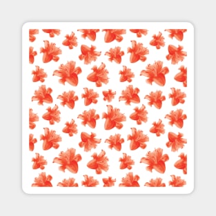 Red Lily Flowers Pattern Magnet