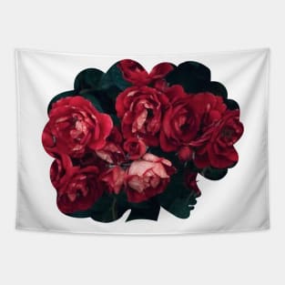 Black Flower Girl Tapestry