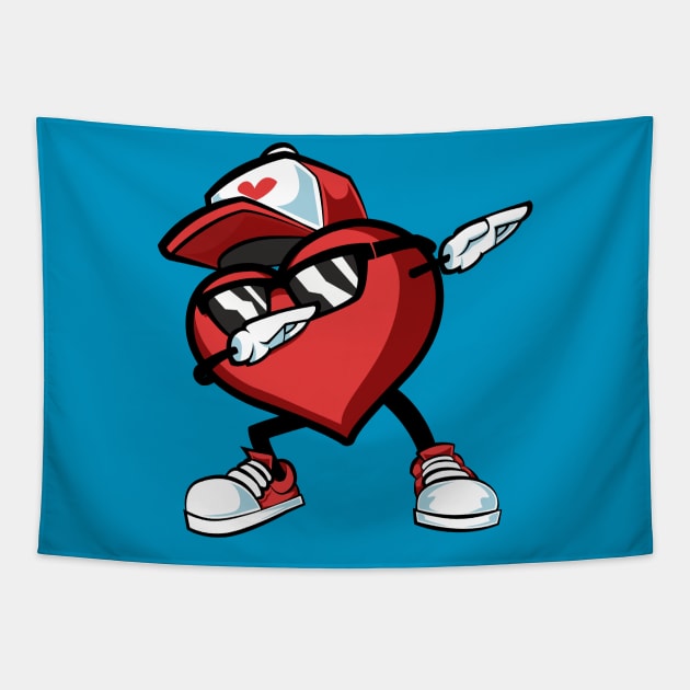dab heart valentine Tapestry by the house of parodies
