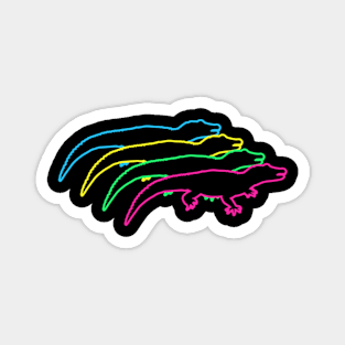 Alligator 80s Neon Magnet