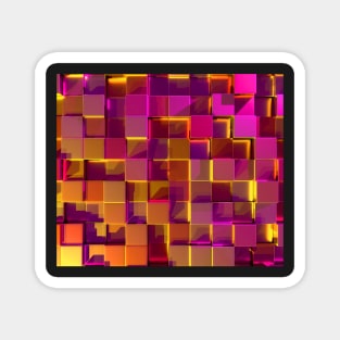 Chrome Cubes Pattern Magnet