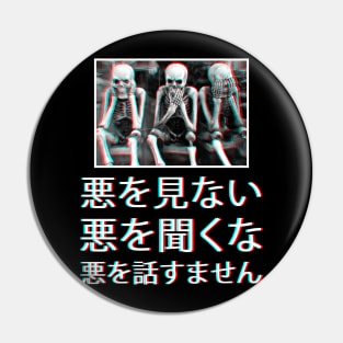 Three Wise Skeletons Japanese Pin